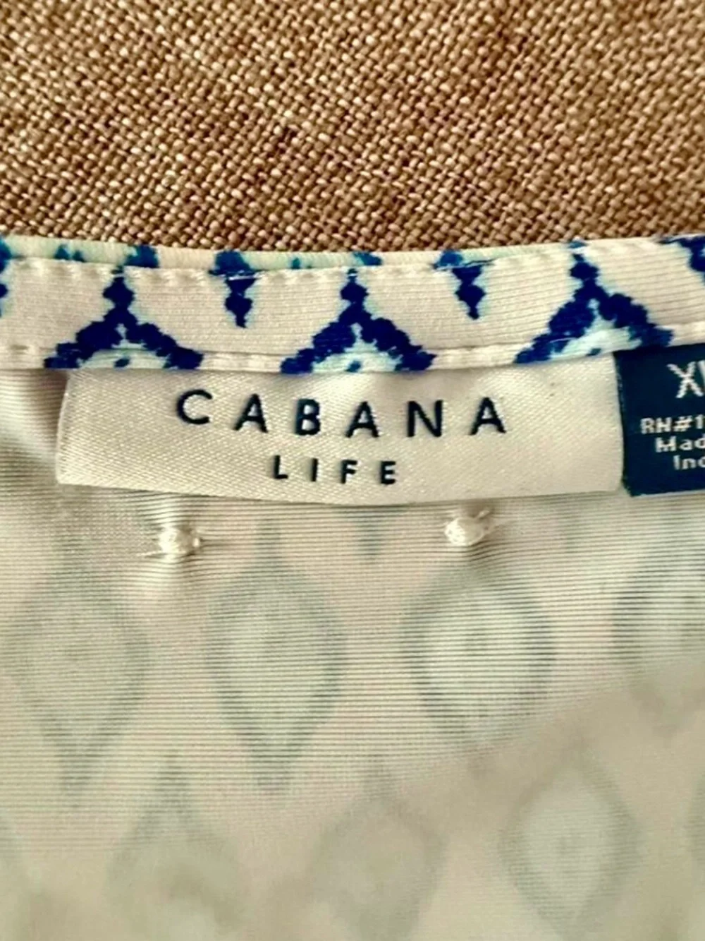 Cabana Life Blue Turquoise Yellow Printed Swim Coverup SPF 50